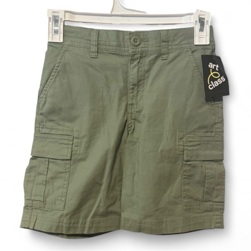 Size Small Art Class Kids Olive Cargo Shorts - Picture 1 of 5